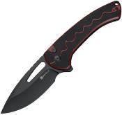 S24082A3 Couteau SENCUT Squiggy Lame en Acier 9Cr18MoV Manche en G-10 Noir/Burgundy Pivot Roulements à Billes - Livraison Gratuite