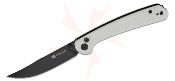 S250071 Sencut Skelfin White | Lame Clip Point Acier 9Cr18MoV Manche G10 | Button Lock | Roulement Céramique - Livraison Gratuite
