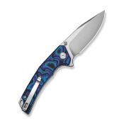 S250993 — Couteau SENCUT Quirk Lame Acier D2 Clip Point Satinée Manche Plaquettes G10 Bleu, Violet et Noir Liner Lock Flipper Thumb Stud - Livraison Gratuite