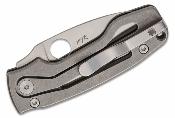 SC269TIP Spyderco PITS 2 Slipit – Lame Drop Point M398 Satinée, Manche Titane Slip Joint Clip Fabriqué en Italie - Livraison Gratuite