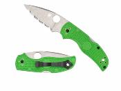 SC41SGR5 Couteau Spyderco Native 5 Salt Green | Lame Drop Point Acier LC200N Serr | Manche FRN Back Lock - Made in USA - Livraison Gratuite