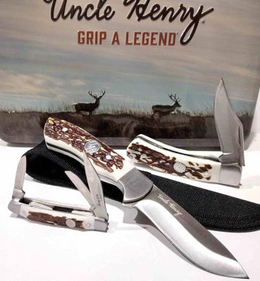 SCHP1227079 Schrade UH 2 Fixed/Folder Combo | Set 3 pièces | Lames Acier Inox | Manche Delrin Stag | Coffret Métal - Livraison Gratuite