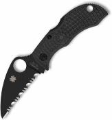 SCMBKWSBK Spyderco Manbug – Couteau pliant Wharncliffe lame Acier VG‑10 Serr Manche FRN noir Lockback Japan– Livraison Gratuite
