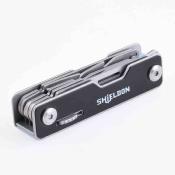 SHIAK01 Shieldon Multitan Tool AK01 | Outil Multifonction 9-en-1 | Lame 420 43 mm | Manche Aluminium + ABS | Verrouillage Axial - Livraison Gratuite