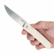 SRM401LCGT SRM Gent 401LC-GT Couteau pliant EDC Lame Drop Point Acier 10Cr15CoMoV Manche G10 blanc – Livraison Gratuite