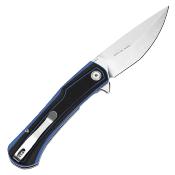 T1024A2 Couteau Tenable Kratos Lame Drop Point Acier Nitro-V Manche G10 Noir et Bleu Liner Lock  - Livraison Gratuite