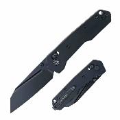 TD021BK Defcon Tactical Black | Couteau Pliant | Lame Reverse Tanto Acier 14C28N Noire | Manche Aluminium Noir | Axis Lock - Livraison Gratuite