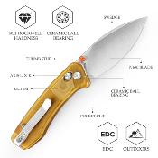 TVJM02YPN Couteau Trivisa Koala-Y Lame Drop Point Acier N690 Manche Ultem Sécurité Axis/Crossbar Bearing - Livraison Gratuite