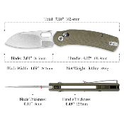 TVTY26GN Couteau Lamb-03G Green EDC Crossbar Lock Lame N690 Acier Manche G-10 - Livraison Gratuite