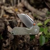 VOSA1311 Vosteed Hedgehog – Couteau Lame Sheepsfoot Acier CPM S35VN Manche Micarta Olive Top Liner Lock - Livraison Gratuite