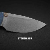 VOSA4803 — Couteau Vosteed Porcupine TiSlim Lame Acier 154CM Drop Point Stonewash Manche Titane Bleu Top Linerlock - Livraison Gratuite