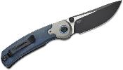ZXFK03A5 Couteau Kizer Cutlery PIONEER Lame Drop Point Acier S35VN Manche Richlite Bleu Sécurité Liner Lock - Livraison Gratuite