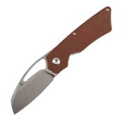 B3016a4 Couteau Goblin L Tenable Lame Acier 14C28N Sheepsfoot | Manche Plaquettes Brown Micarta | Liner Lock | Livraison Gratuite