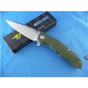 Couteau Bestech Knives Warwolf Lame Acier D2 Manche OD Green G-10 Linerlock BTKG04B - Free SHipping