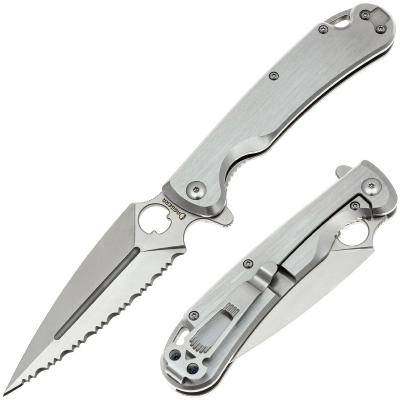 DGRF21FSSSV — Couteau Daggerr Arrow Lame Acier VG-10 Spear Point Satiné Serrated Manche Acier Inox Frame Lock Livraison Gratuite
