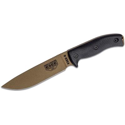 ES6PDE001 Couteau ESEE Esee-6 Dark Acier 1095 Carbone Manche Black G10 USA - Livraison Gratuite