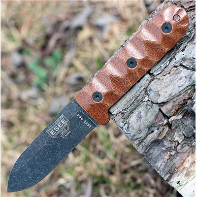 Couteau ESEE Camp-Lore PR4 Acier Carbone 1095 Etui Cuir Made USA ESPR4BO - Livraison Gratuite