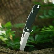 KUB363A Kubey 10-8 - Couteau Rescue Button Lock Lame Acier 14C28N Manche G10 Noir Belt Cutter Brise-Vitres Roulements - Livraison Gratuite