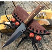 Couteau D'Indien Lame Acier Inox Etui Cuir Franges & Perles PA3296 - Livraison Gratuite