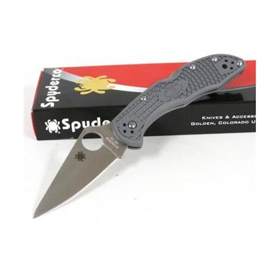 Couteau Spyderco Delica Gray handles Acier VG-10 Manche FRN Made In Japan SC11FPGY - Free Shipping