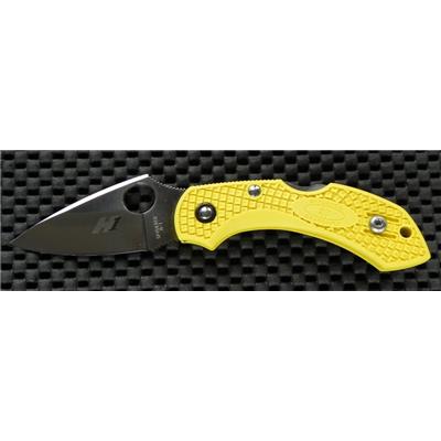 Couteau Spyderco Dragonfly 2 Yellow Acier H-1 Plain Edge Made In Japan SC28PYL2 - Free Shipping