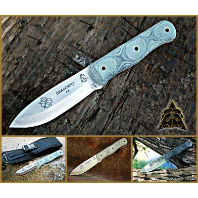 Couteau de Survie Tops Dragonfly 4.5 Acier Carbone 1095 Manche Micarta Tops Knives Made In USA TPDFLY45 - Free Shipping