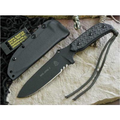 Couteau Tops Mil-SPIE 5 Military Acier Carbone 1095 Manche Micarta Etui Kydex Made In USA TPMIL05 - Free Shipping
