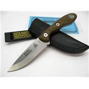Couteau TOPS Scandi Trekker 3.5 Lame Acier Carbone 1095 Manche Micarta Etui Cuir Made In USA TPSTREK35 - Free Shipping
