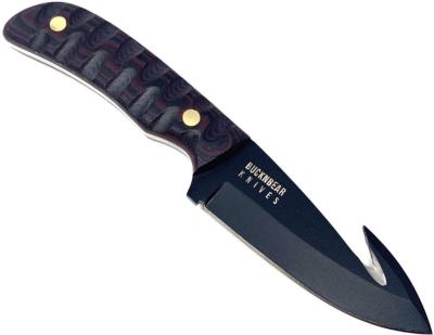 BNB92345 Couteau de Chasse BucknBear Guthook Hunter Lame Acier 440C Etui Cuir - Livraison Gratuite