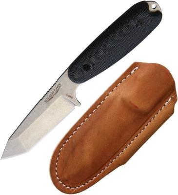 BRAD35T101 Couteau Bradford Knives Guardian 3.5 Tanto Acier N690 Manche Micarta Etui Cuir Made USA - Livraison Gratuite