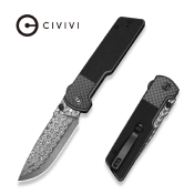 C25035BDS1 — Couteau de poche CIVIVI Zygon Lame Acier Damas Drop Point G10 et Carbone Top Crossbar Lock - Livraison Gratuite