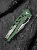 CIVC240393 Couteau Civivi Anaaki Green Clip Point Lame Acier Nitro-V Manche Aluminium Pivot Roulement à Billes Button Lock - Livraison Gratuite