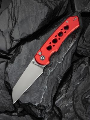CIVC240672  Couteau CIVIVI Pragma Prime Wharncliffe Lame Acier Sandvik 14C28N Manche Aluminium Red Button Lock - Livraison Gratuite