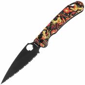 DGRFM022SXOS — Couteau de poche Daggerr Sting Slim Lame Acier VG-10 Spear Point PVD Noir Serrated Manche G10 Crossbar Lock  