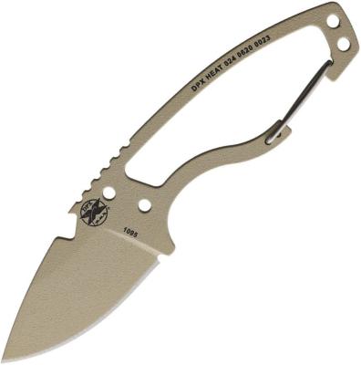 DPHTX024 Couteau DPx Gear HEAT Hiker | Acier Carbone 1095HC Desert Tan Ceramic Coated | Manche Squelette Étui Black USA | Livraison Gratuite
