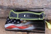 Lot de 2 USMA3005GN USMC Tanto | Lame Tanto A/O Acier 3CR13 | Manche Nylon Vert | Liner Lock | Clip - Livraison Gratuite