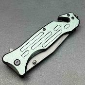 Lot de 3 EE10A97TGY ElitEdge Rescue Linerlock A/O | Couteau de Secours Lame Tanto Acier 420C | Manche Gray Alu - Livraison Gratuite