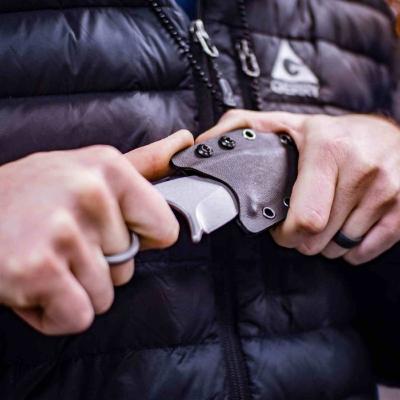 ETFIX011 Couteau Elite Tactical Teardrop Housse Kydex | Lame Acier D2 | Manche Acier & Finger Ring - Livraison Gratuite