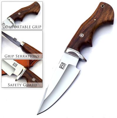 FHKMLK002 Poignard de Chasse FH Knives Lame Acier 3Cr13 Etui Cuir - Livraison Gratuite