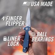 G1075374 Couteau Gerber Fastball Lame Wharncliffe CPM-MagnaCut Acier Manche Aluminium Bleu Sécurité Liner Lock USA - Livraison Gratuite