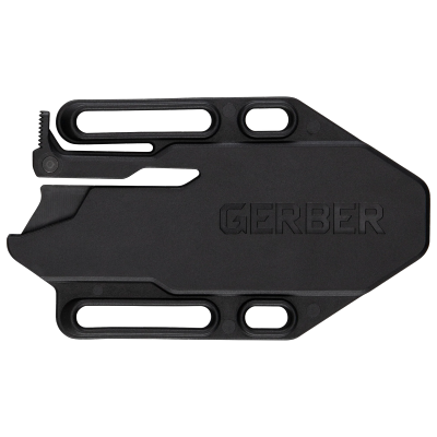 G2009298 — Couteau Gerber Forefront Black Lame Acier 420HC Drop Point Blanche Manche GFN Noir Étui GFN - Livraison Gratuite