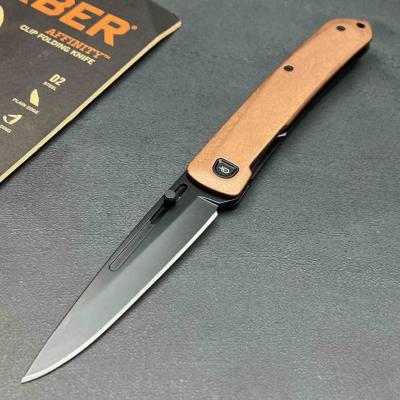 G4057 Gerber Affinity – Couteau Pliant Lame Acier D2 Drop Point Black, Manche Cuivre/Acier, Frame Lock – Livraison Gratuite