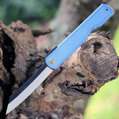 HIGOC7B Couteau Higonokami Blue Lame Blue Paper Steel Made Japan - Livraison Gratuite