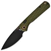 J1975BGN — Couteau CJRB Latitude Lame Acier AR-RPM9 Drop Point Black PVD Manche G10 Vert Top Linerlock Flipper - Livraison Gratuite