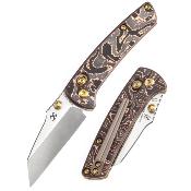 K2015V2 Couteau Kansept Little Main Street Wharncliffe Lame Acier S35VN Manche FCarbone/Cuivre Crossbar Lock - Livraison Gratuite