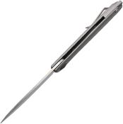 KARB109 Karbon Tidbit - Couteau Pliant Frame Lock | Lame Drop Point Satin CPM S35VN | Manche Titane Gris IKBS - Livraison Gratuite