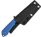 KG019A4 — Couteau Kansept Knives Valk Fixed Blade Lame Acier Nitro V Reverse Tanto BlackWash Manche G10 Bleu Étui Kydex - Livraison Gratuite