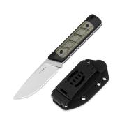 KI1063A6 Couteau Kizer Smolt Drop Point Acier 14C28N Manche G10 & Green Micarta Housse Kydex - Livraison Gratuite
