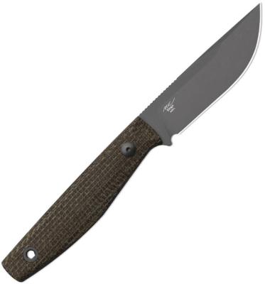 KI1121A1 — Couteau Kizer Dingo Lame Acier AEB-L 58-60 HRC Gray PVD Stonewash Modified Drop-Point Manche Micarta Burlap Marron Étui Kydex Livraison Gratuite