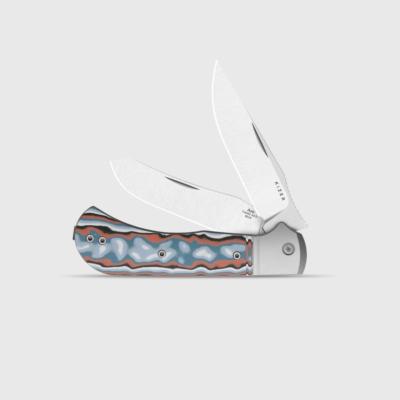 KI3761TPA4 Couteau Pliant Kizer Trestle TP AirTi Lame Acier BD1N Manche Alu Micarta Multicolore Slip Joint - Livraison Gratuite